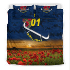 custom-personalised-north-queensland-cowboys-anzac-2022-bedding-set-poppy-flowers-vibes-blue
