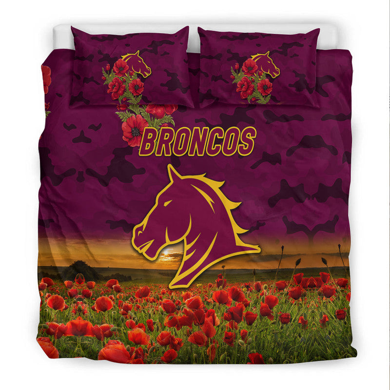 brisbane-broncos-anzac-2022-bedding-set-poppy-flowers-vibes