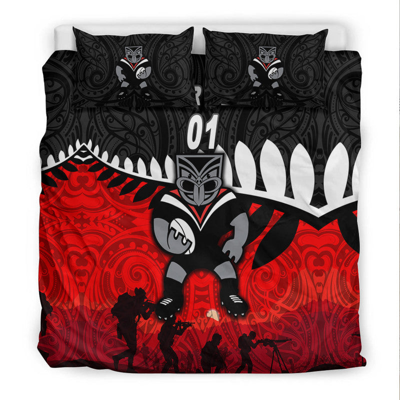 custom-personalised-new-zealand-warriors-anzac-2022-bedding-set-maori-simple-style