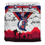 custom-personalised-sydney-roosters-anzac-2022-bedding-set-simple-style-white