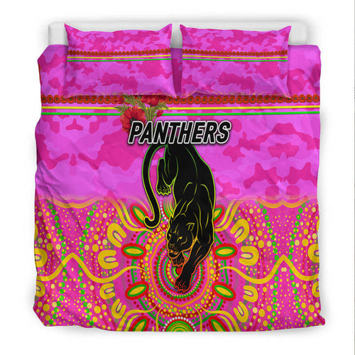 penrith-panthers-anzac-2022-bedding-set-indigenous-vibes-pink