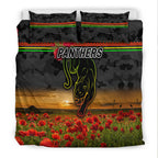 penrith-panthers-anzac-2022-bedding-set-poppy-flowers-vibes-black