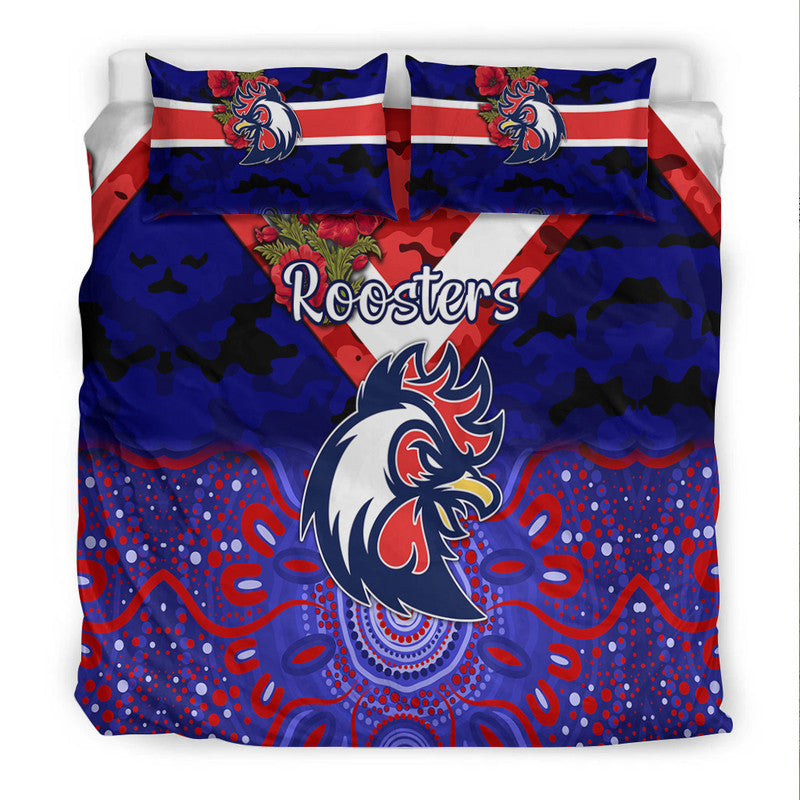 sydney-roosters-anzac-2022-bedding-set-indigenous-vibes-blue