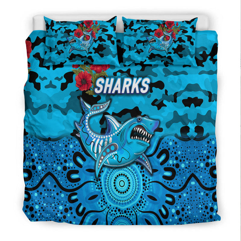 cronulla-sutherland-sharks-anzac-2022-bedding-set-indigenous-vibes