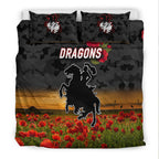 st-george-illawarra-dragons-anzac-2022-bedding-set-poppy-flowers-vibes-black