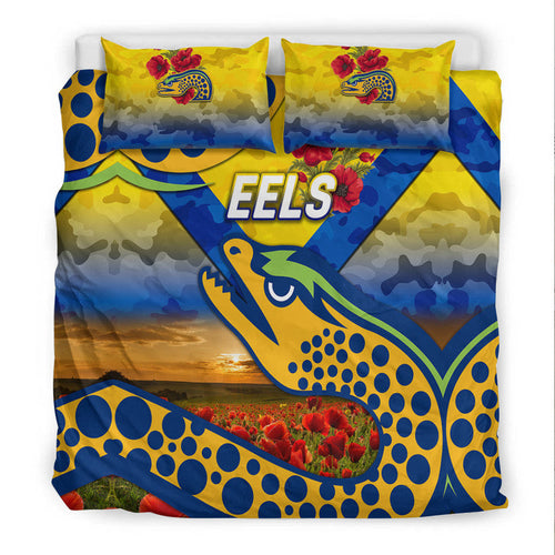 parramatta-eels-anzac-2022-bedding-set-poppy-flowers-vibes-gold
