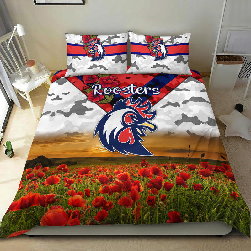 sydney-roosters-anzac-2022-bedding-set-poppy-flowers-vibes-white