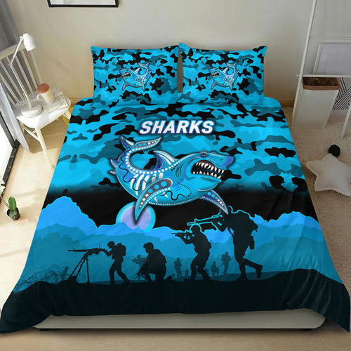 cronulla-sutherland-sharks-anzac-2022-bedding-set-simple-style-black