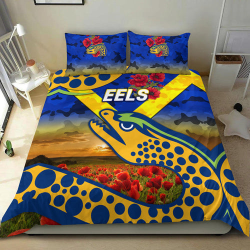 parramatta-eels-anzac-2022-bedding-set-poppy-flowers-vibes-blue