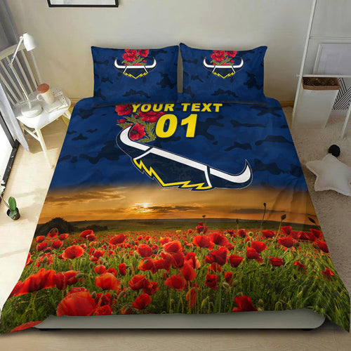 custom-personalised-north-queensland-cowboys-anzac-2022-bedding-set-poppy-flowers-vibes-blue