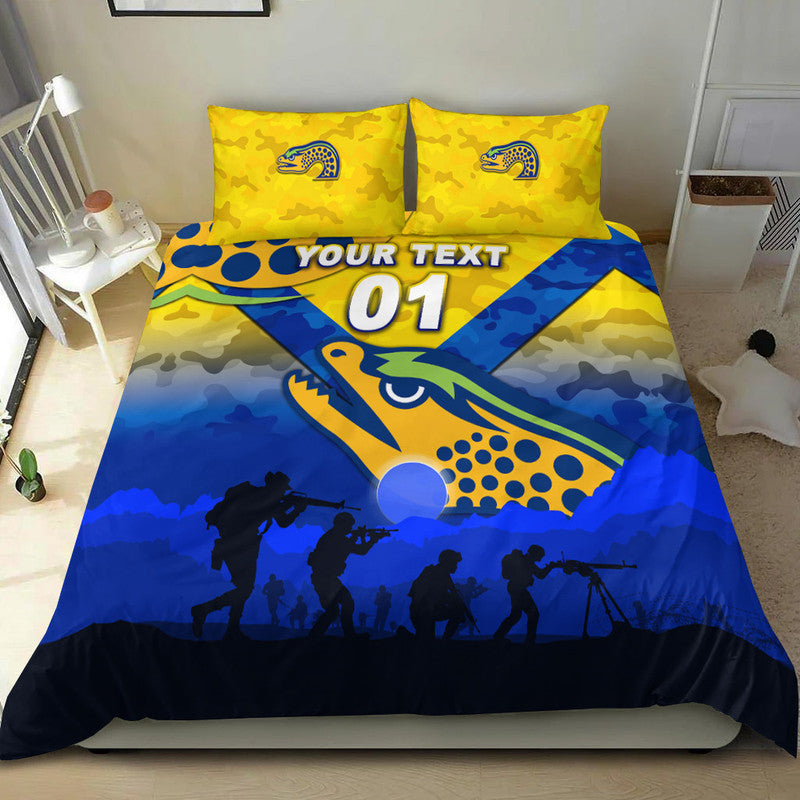 custom-personalised-parramatta-eels-anzac-2022-bedding-set-simple-style-gold