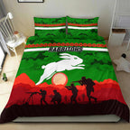 south-sydney-rabbitohs-anzac-2022-bedding-set-simple-style-green