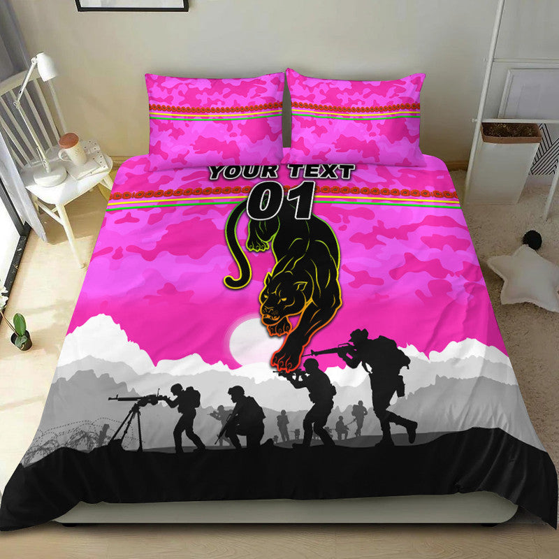 custom-personalised-penrith-panthers-anzac-2022-bedding-set-simple-style-pink