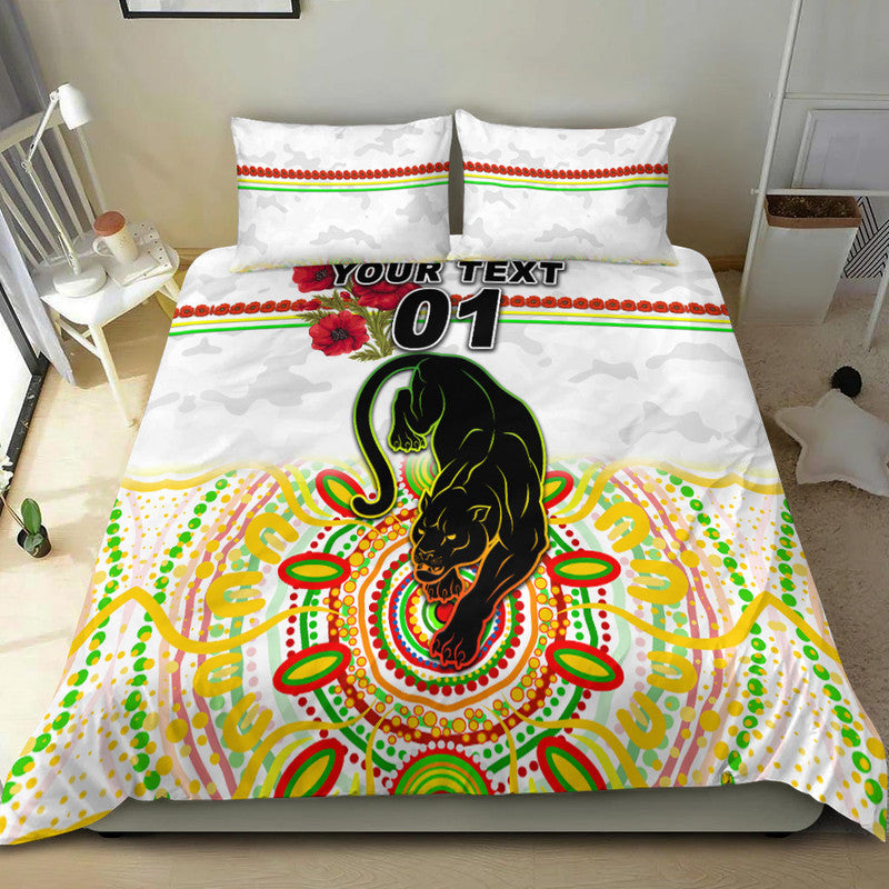 custom-personalised-penrith-panthers-anzac-2022-bedding-set-indigenous-vibes-white
