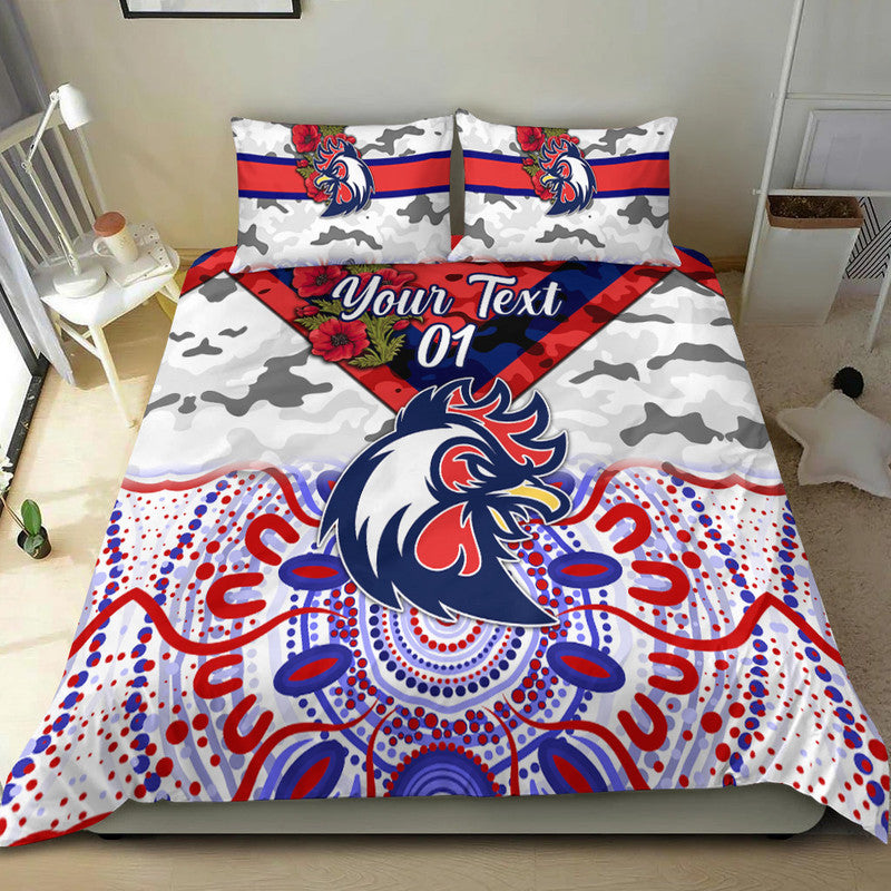 custom-personalised-sydney-roosters-anzac-2022-bedding-set-indigenous-vibes-white