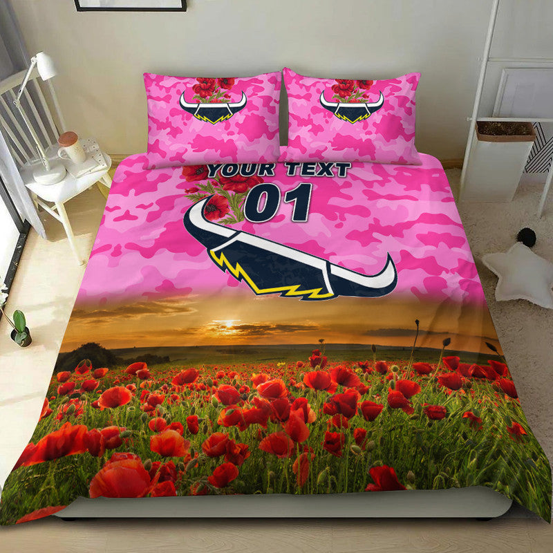 custom-personalised-north-queensland-cowboys-anzac-2022-bedding-set-poppy-flowers-vibes-pink