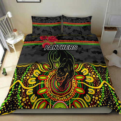 penrith-panthers-anzac-2022-bedding-set-indigenous-vibes-black