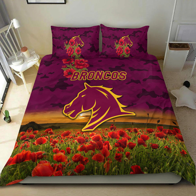 brisbane-broncos-anzac-2022-bedding-set-poppy-flowers-vibes