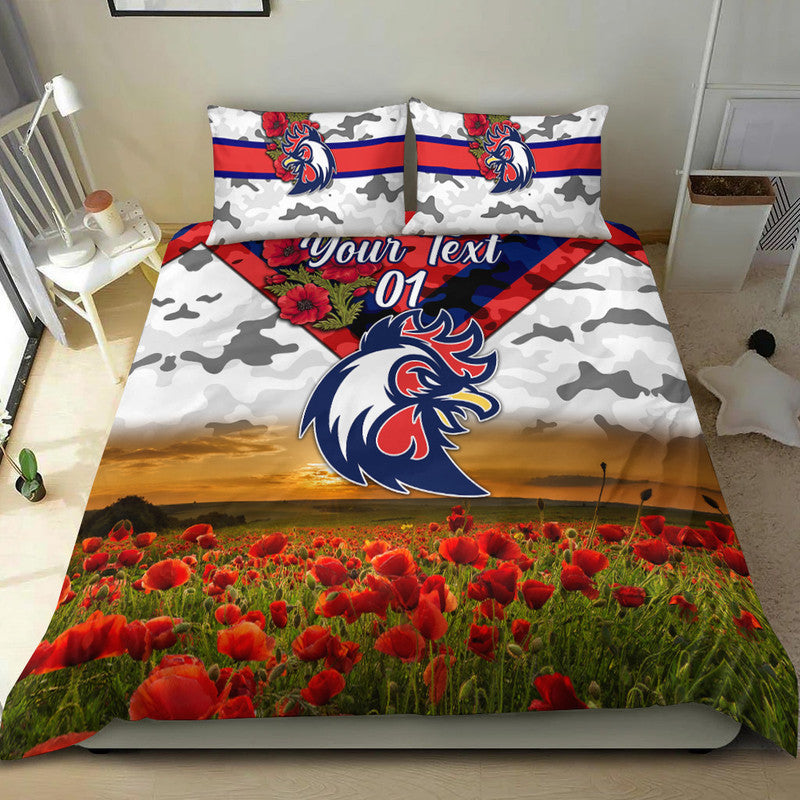 custom-personalised-sydney-roosters-anzac-2022-bedding-set-poppy-flowers-vibes-white