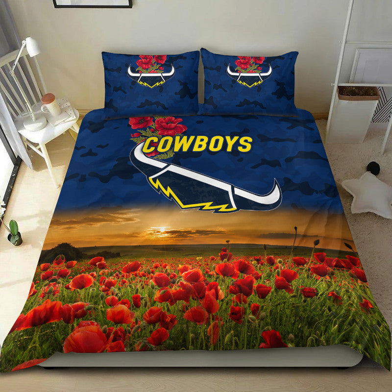 north-queensland-cowboys-anzac-2022-bedding-set-poppy-flowers-vibes-blue