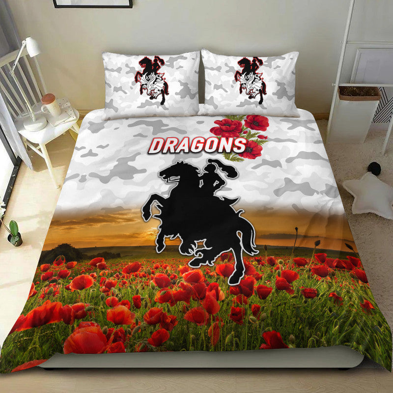 st-george-illawarra-dragons-anzac-2022-bedding-set-poppy-flowers-vibes-white