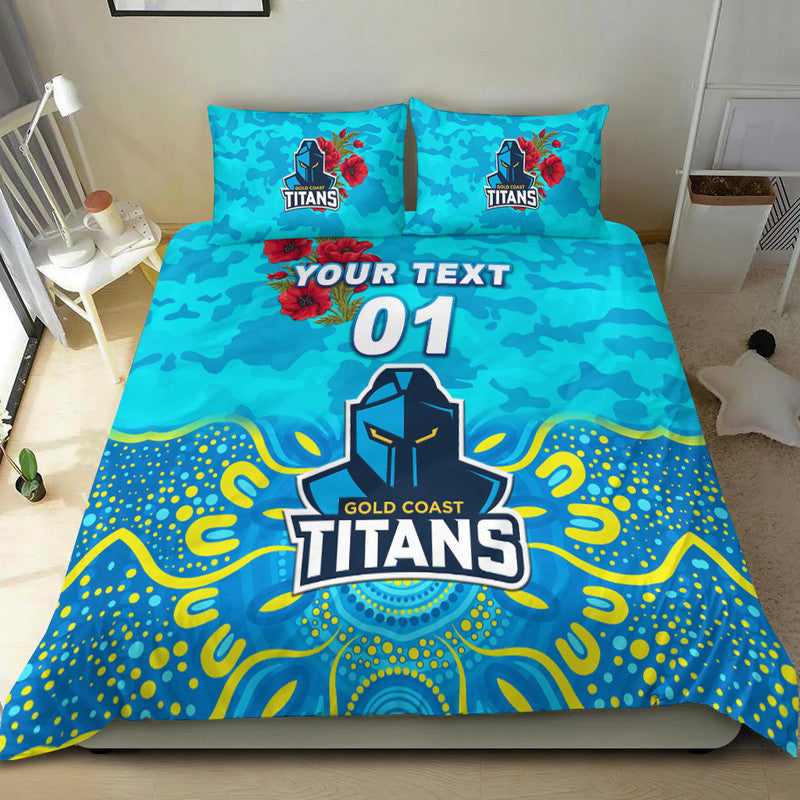 custom-personalised-gold-coast-titans-anzac-2022-bedding-set-indigenous-vibes