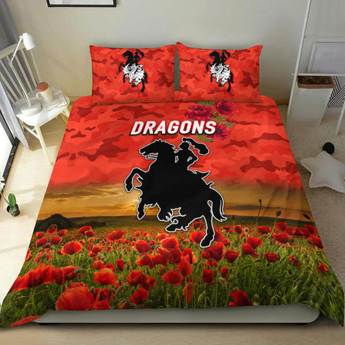st-george-illawarra-dragons-anzac-2022-bedding-set-poppy-flowers-vibes-red