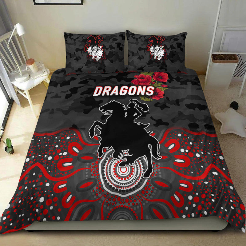 st-george-illawarra-dragons-anzac-2022-bedding-set-indigenous-vibes-black