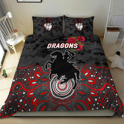 st-george-illawarra-dragons-anzac-2022-bedding-set-indigenous-vibes-black