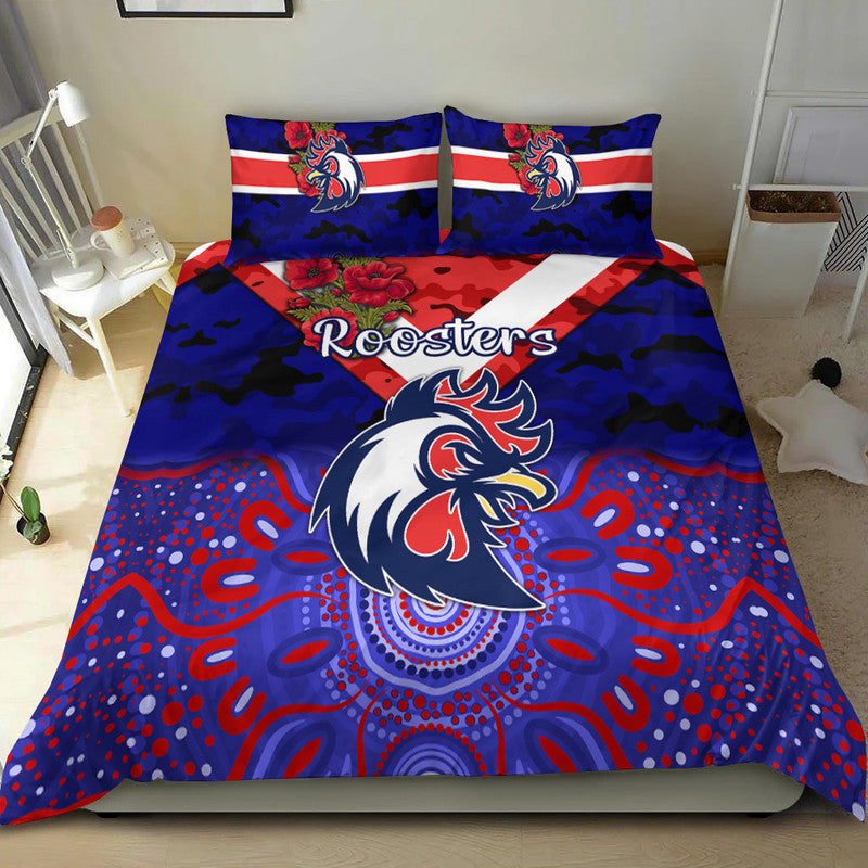 sydney-roosters-anzac-2022-bedding-set-indigenous-vibes-blue