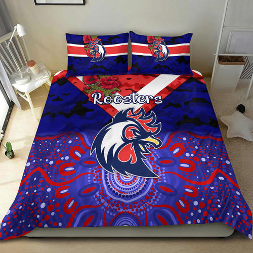 sydney-roosters-anzac-2022-bedding-set-indigenous-vibes-blue