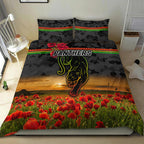 penrith-panthers-anzac-2022-bedding-set-poppy-flowers-vibes-black