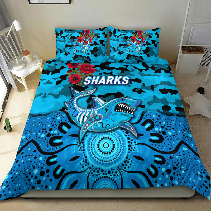 cronulla-sutherland-sharks-anzac-2022-bedding-set-indigenous-vibes