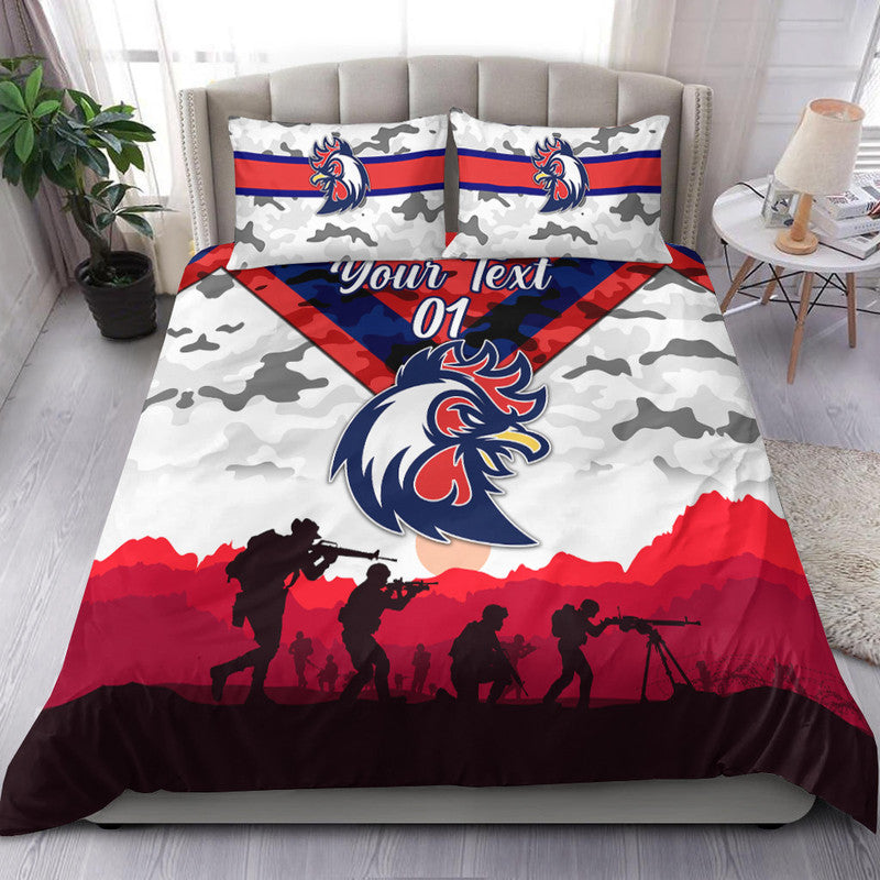 custom-personalised-sydney-roosters-anzac-2022-bedding-set-simple-style-white