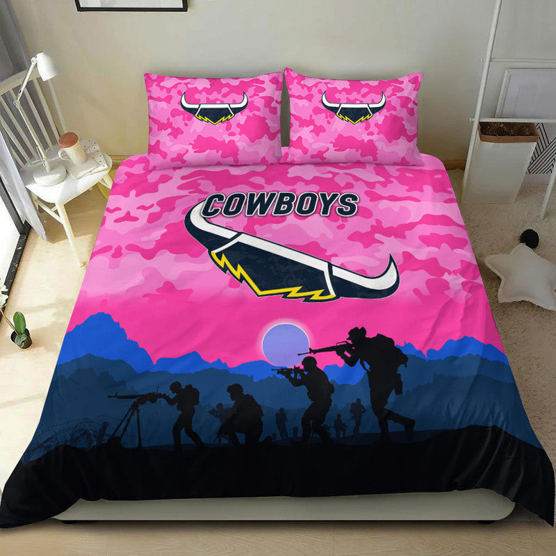 north-queensland-cowboys-anzac-2022-bedding-set-simple-style-pink