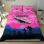 north-queensland-cowboys-anzac-2022-bedding-set-simple-style-pink