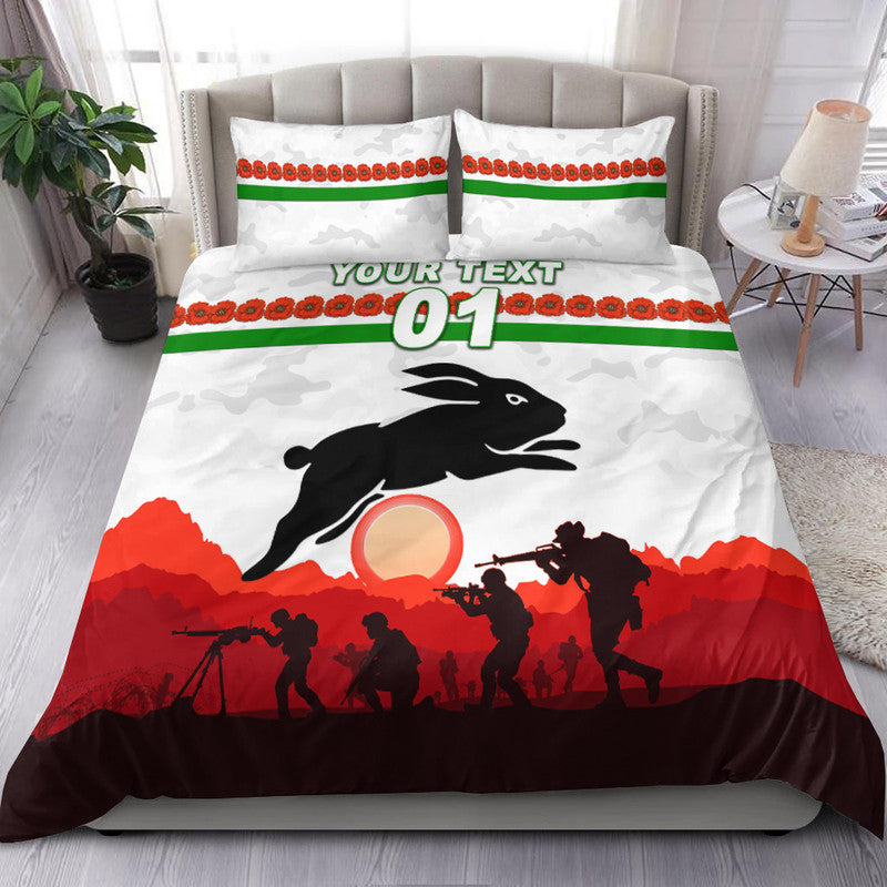 custom-personalised-south-sydney-rabbitohs-anzac-2022-bedding-set-simple-style-white