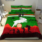 custom-personalised-south-sydney-rabbitohs-anzac-2022-bedding-set-simple-style-green