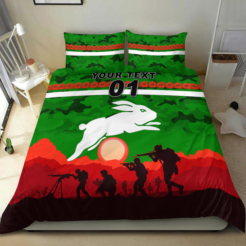 custom-personalised-south-sydney-rabbitohs-anzac-2022-bedding-set-simple-style-green