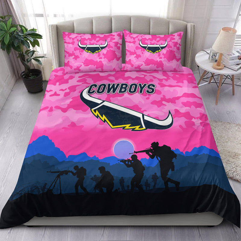 north-queensland-cowboys-anzac-2022-bedding-set-simple-style-pink