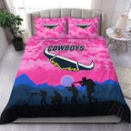 north-queensland-cowboys-anzac-2022-bedding-set-simple-style-pink