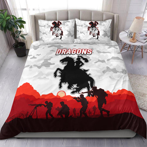 st-george-illawarra-dragons-anzac-2022-bedding-set-simple-style-white