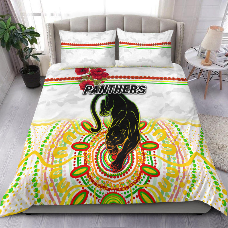 penrith-panthers-anzac-2022-bedding-set-indigenous-vibes-white