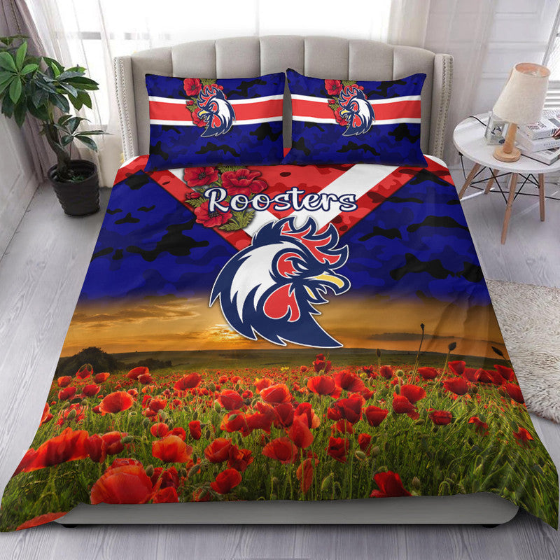 sydney-roosters-anzac-2022-bedding-set-poppy-flowers-vibes-blue
