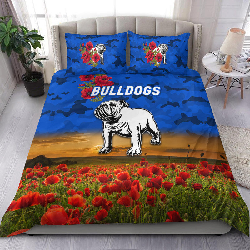 canterbury-bankstown-bulldogs-anzac-2022-bedding-set-poppy-flowers-vibes-blue