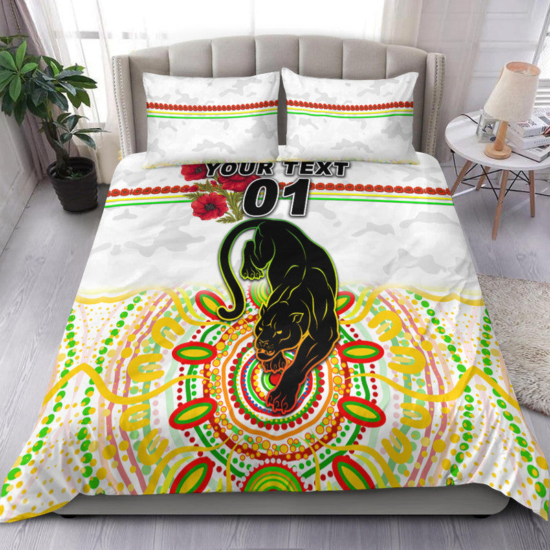 custom-personalised-penrith-panthers-anzac-2022-bedding-set-indigenous-vibes-white