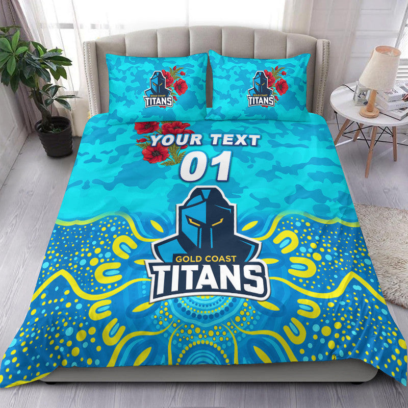 custom-personalised-gold-coast-titans-anzac-2022-bedding-set-indigenous-vibes