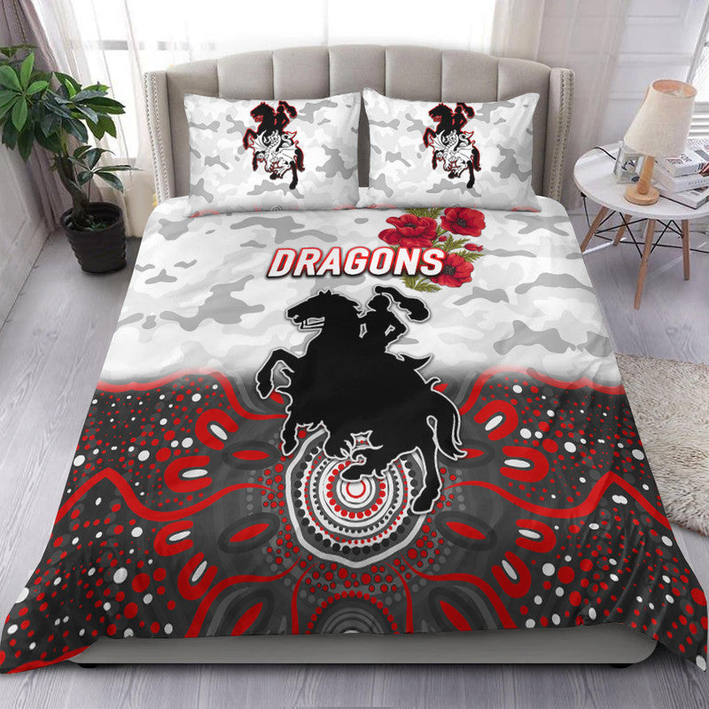 st-george-illawarra-dragons-anzac-2022-bedding-set-indigenous-vibes-white