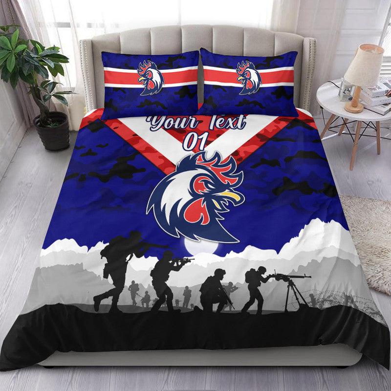custom-personalised-sydney-roosters-anzac-2022-bedding-set-simple-style-blue