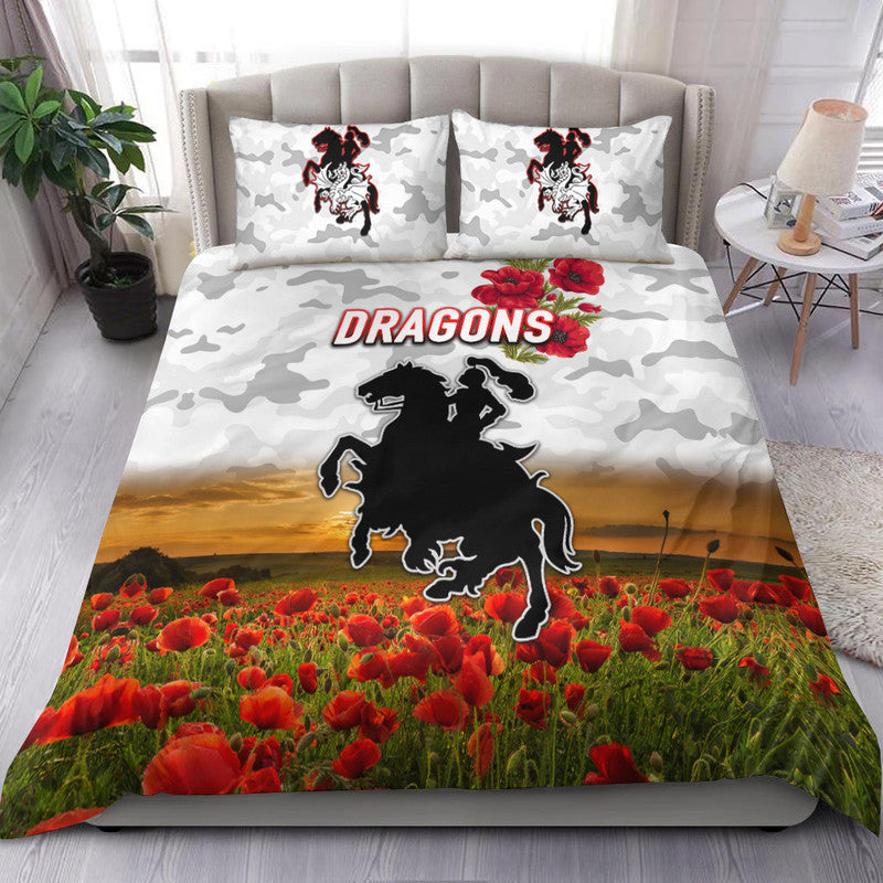 st-george-illawarra-dragons-anzac-2022-bedding-set-poppy-flowers-vibes-white